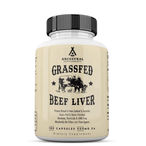 Ancestral Supplements Newtraceuticals, Grass-fed beef liver, Hovězí játra v Grass-fed kvalitě, 180 kapslí, 30 dávek Výživový doplnok