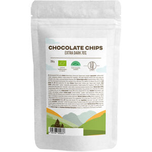 BrainMax Pure Dark Chocolate 70% Chips, čokoládové chipsy z horkej čokolády, BIO, 250 g *CZ-BIO-001 certifikát