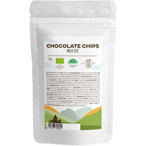 BrainMax Pure Milk Chocolate Chips, čokoládové chipsy z mliečnej čokolády, BIO, 250 g *CZ-BIO-001 certifikát