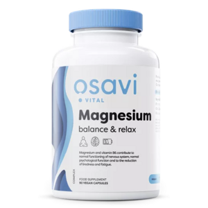Osavi Magnesium balance & relax, Hořčík+ B6 + zinek, 90 rostlinných kapslí Výživový doplnok