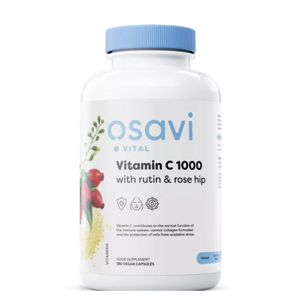 Osavi Vitamin C with Rutin a Rose Hip, 1000 mg Vitamín C s Rutinem a Šípkem, 180 vegan kapslí Výživový doplnok