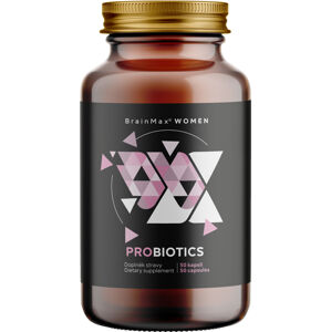 BrainMax Women Probiotics, probiotiká pre ženy, 50 enterosolventných kapsúl 7 probiotických kmeňov, 31 miliárd prospešných probiotických baktérií pre zdravie čriev a vaginálnej mikroflóry, 25 dávok