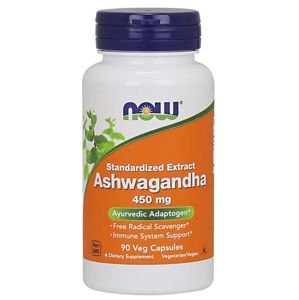 NOW® Foods NOW Ashwagandha (Vitánia opojná) extrakt, 450 mg, 90 rastlinných kapsúl