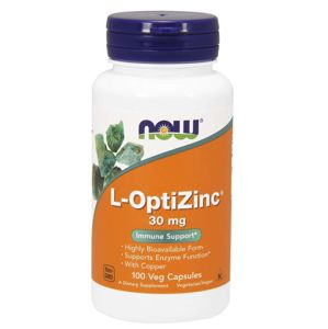 NOW® Foods NOW L-OptiZinc Zinok + Meď, 30 mg, 100 rastlinných kapsúl