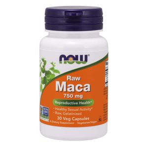 NOW® Foods NOW Maca (žerucha peruánska koncentrát 6:1 RAW), 750 mg, 30 rastlinných kapsúl