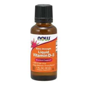 NOW® Foods NOW Tekutý vitamín D3 Extra silný, 1000 IU v 1 kvapke, cca 1071 dávok, 30 ml