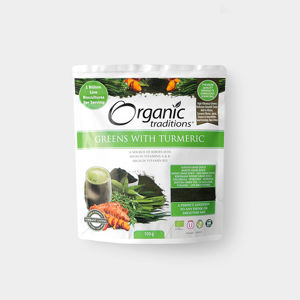 Organic Traditions Super Greens s kurkumou - 100g, Bio