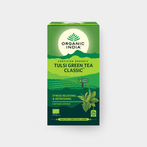 Organic India Tulsi so zeleným čajom BIO, 25 sáčkov *cz-bio-001 certifikát