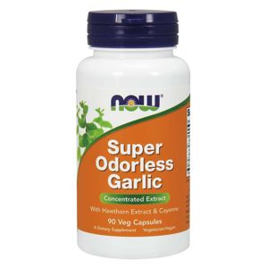 NOW® Foods NOW Super Odorless Garlic (cesnakový extrakt bez zápachu), 90 rastlinných kapsúl