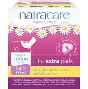 NATRACARE Menstruační vložky Ultra Extra Super s křidélky 10 ks