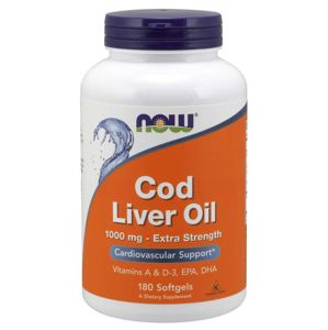 NOW® Foods NOW Cod Liver Oil (olej z tresčej pečene), 1000 mg, 180 softgel kapsúl