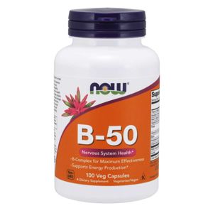 NOW® Foods NOW Vitamin B-50 Complex, 100 rastlinných kapsúl