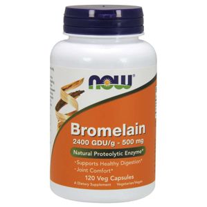 NOW® Foods NOW Bromelaín, 500 mg, 120 rastlinných kapsúl