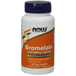 NOW® Foods NOW Bromelaín, 500 mg, 60 rastlinných kapsúl