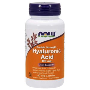 NOW® Foods NOW Hyaluronic Acid, dvojitá sila Kyselina Hyaluronová, 100mg, 60 rastlinných kapsúl