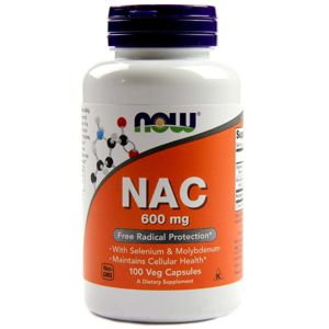 NOW® Foods NOW NAC (N-Acetyl-L-Cystein) + Selén a Molybden 600 mg, 100 kapsúl