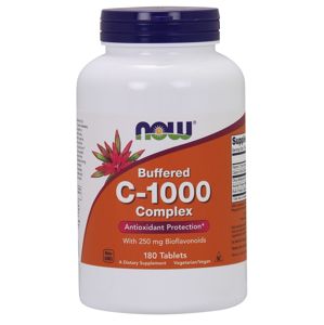 NOW® Foods NOW Buffered Vitamin C-1000 Komplex s 250mg bioflavonoidov, PH neutrálny Vitamín C, 180 tabliet