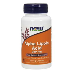 NOW® Foods NOW Alpha Lipoic Acid (Kyselina Alfa Lipoová), 250 mg, 60 rastlinných kapsúl