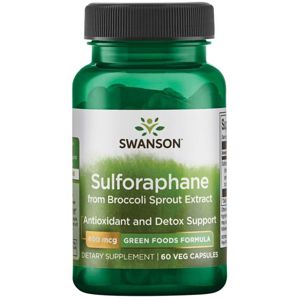 Swanson Sulforaphane Broccoli extract (Sulforafán z extraktu z brokolice), 400 mcg, 60 rastlinných kapsúl
