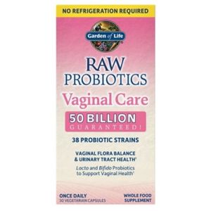 Garden of life Raw Probiotics vaginal care (probiotiká pre ženy, vaginálna starostlivosť), 50 mld. CFU, 38 kmeňov, 30 rastlinných kapsúl