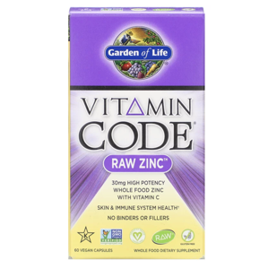 Garden of Life Vitamín Code RAW Zinc 30 mg (zinok + vitamín C) - 60 kapsúl