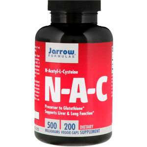 Jarrow Formulas Jarrow NAC (N-Acetyl-L-Cystein) 500 mg, 200 kapslí
