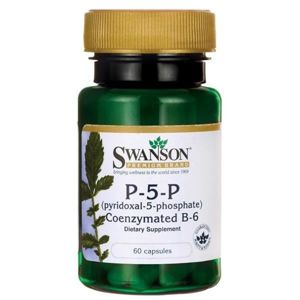Swanson Vitamin B6 P-5-P, 20 mg, (vitamín B6), 60 kapsúl