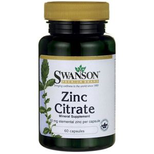 Swanson Zinc Citrate (Citrát zinočnatý), 50 mg, 60 kapsúl