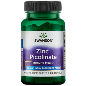Swanson Zinc Picolinate, Zinok Pikolinát, 22 mg, 60 kapsúl