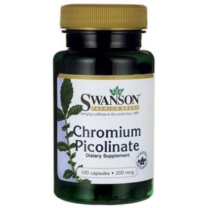 Swanson Chromium Picolinate, 200mcg, 100 kapsúl